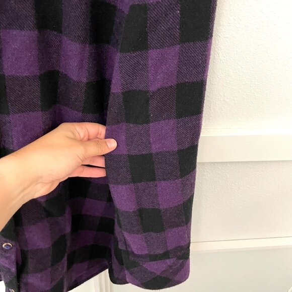 Tuckernuck Aubergine Check Parker Shacket Purple Black Flannel Size XL - Picture 6 of 7